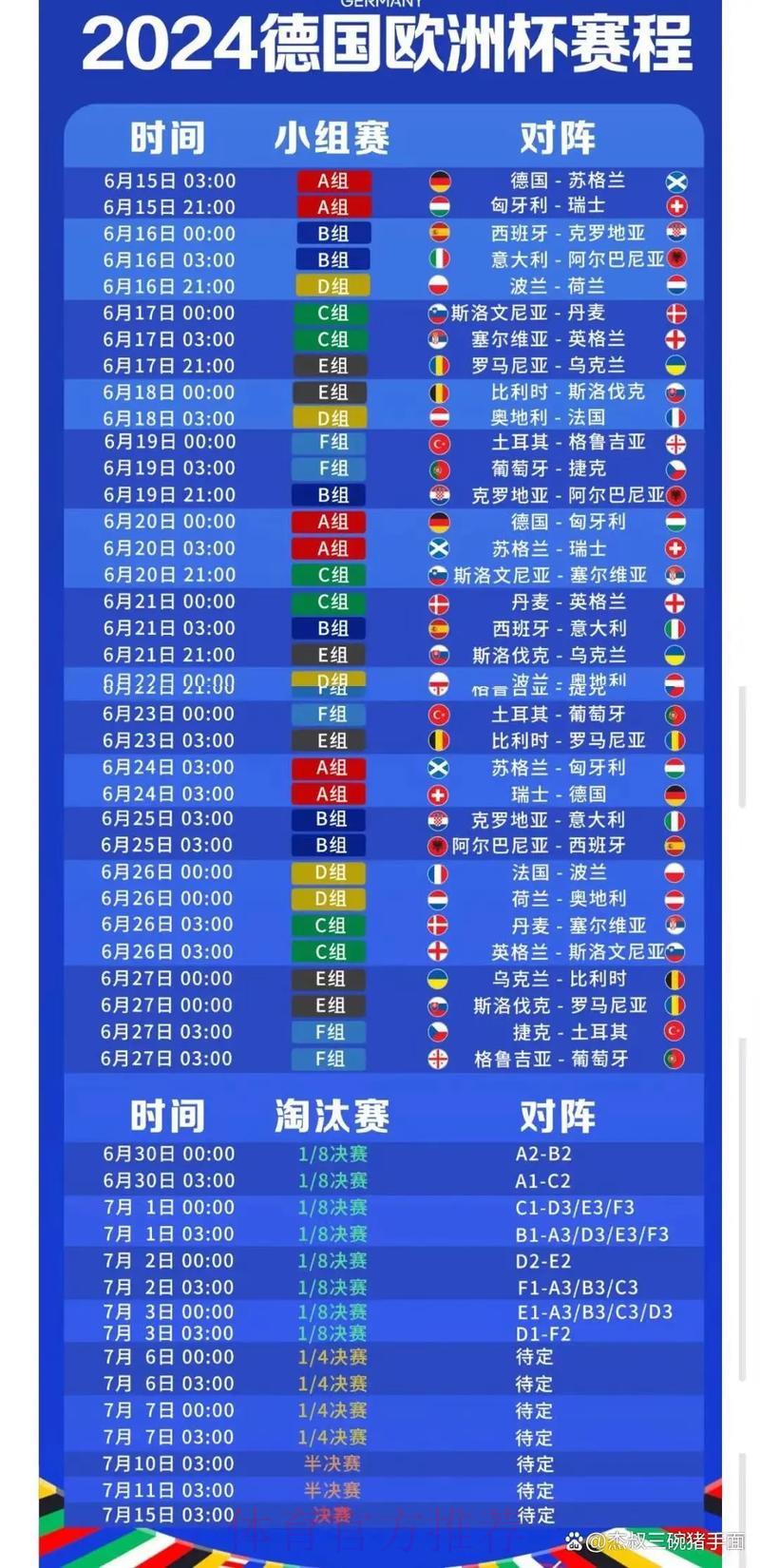 2024世界杯足球赛事直播完整时间表 2024世界杯足球赛事直播完整时间表